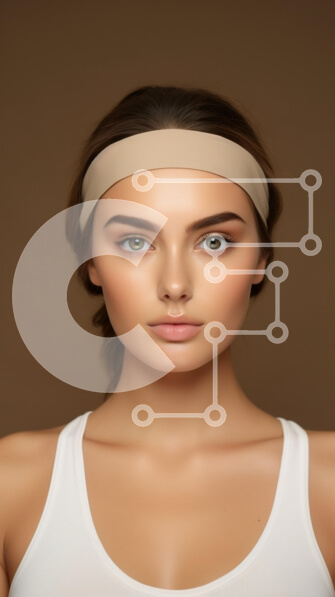 Intra Συλλεκτικό Ξύλινο Παζλ Plywood  4mm - Πορτρέτο μιας νεαρής γυναίκας με μπεζ κεφαλόδεσμο Σε Ξύλινο Κουτί - Διαστάσεις Puzzle: 10x10 cm – 25 κομμάτια