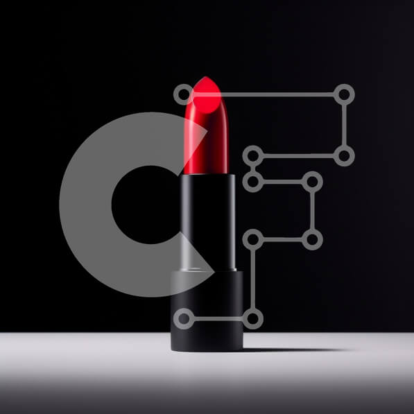 Σετ των 2 Intra Συλλεκτικό Ξύλινο Παζλ Plywood  4mm - Ζωντανό κόκκινο κραγιόν σε μαύρο φόντο Σε Ξύλινο Κουτί - Διαστάσεις: 10x10 cm – 25 κομμάτια