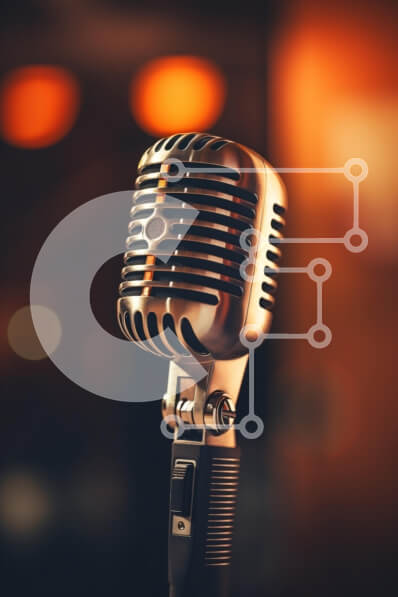 Intra Συλλεκτικό Ξύλινο Παζλ Plywood  4mm - Vintage μικρόφωνο με ζεστό φόντο Σε Ξύλινο Κουτί - Διαστάσεις: 10x10 cm – 25 κομμάτια