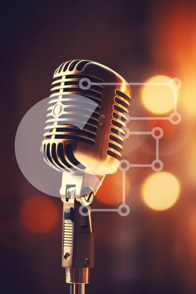 Intra Συλλεκτικό Ξύλινο Παζλ Plywood  4mm - Vintage μικρόφωνο με ζεστό φόντο Bokeh Σε Ξύλινο Κουτί - Διαστάσεις Puzzle: 10x10 cm – 25 κομμάτια