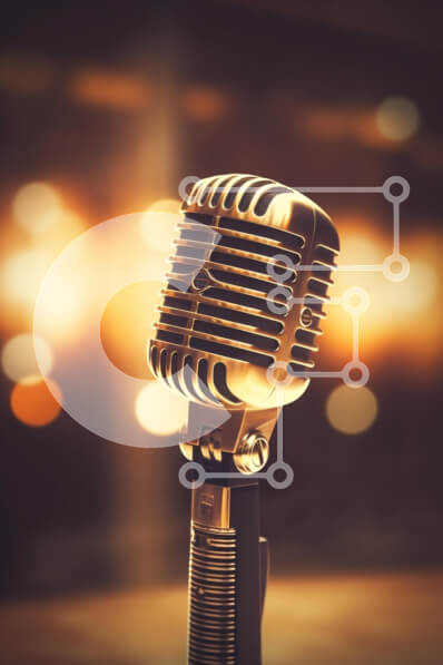 Intra Συλλεκτικό Ξύλινο Παζλ Plywood  4mm - Vintage μικρόφωνο σε απαλό φωτισμό Σε Ξύλινο Κουτί - Διαστάσεις: 10x10 cm – 25 κομμάτια