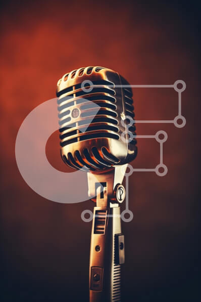 Intra Συλλεκτικό Ξύλινο Παζλ Plywood  4mm - Vintage μικρόφωνο σε ζεστό φόντο Σε Ξύλινο Κουτί - Διαστάσεις: 10x10 cm – 25 κομμάτια