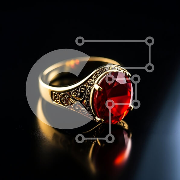 Intra Συλλεκτικό Ξύλινο Παζλ Plywood  4mm - Κομψό χρυσό δαχτυλίδι με κόκκινο πετράδι Σε Ξύλινο Κουτί - Διαστάσεις: 10x10 cm – 25 κομμάτια