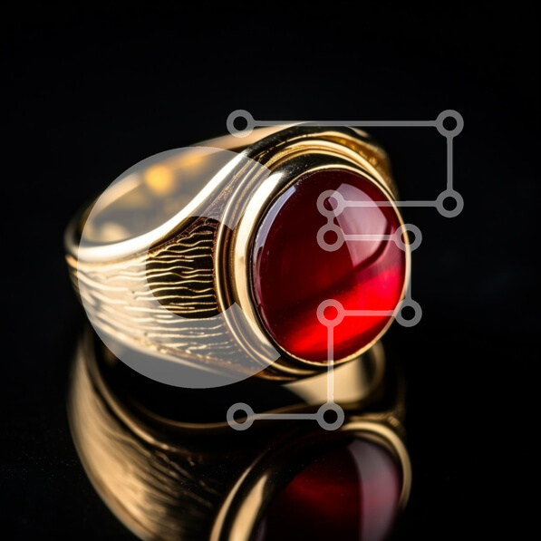 Intra Συλλεκτικό Ξύλινο Παζλ Plywood  4mm - Κομψό χρυσό δαχτυλίδι με κόκκινο πολύτιμο λίθο Σε Ξύλινο Κουτί - Διαστάσεις: 10x10 cm – 25 κομμάτια