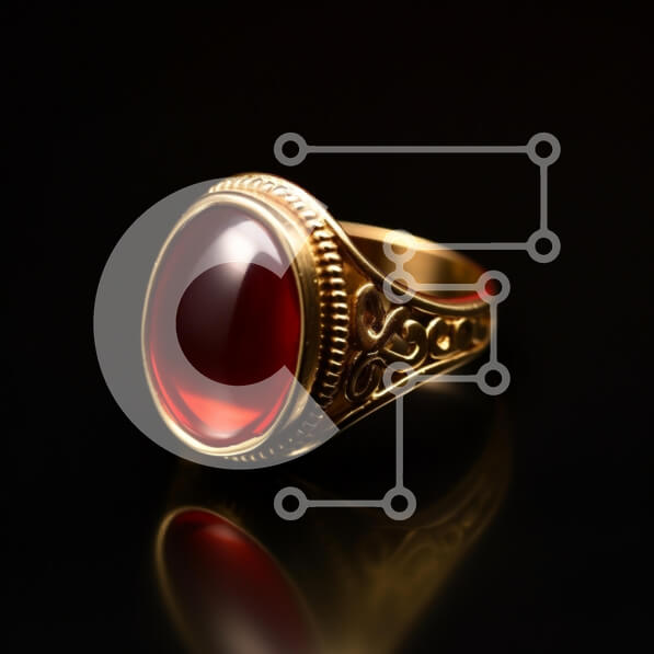 Intra Συλλεκτικό Ξύλινο Παζλ Plywood  4mm - Χρυσό δαχτυλίδι με κόκκινη πέτρα Σε Ξύλινο Κουτί - Διαστάσεις: 10x10 cm – 25 κομμάτια