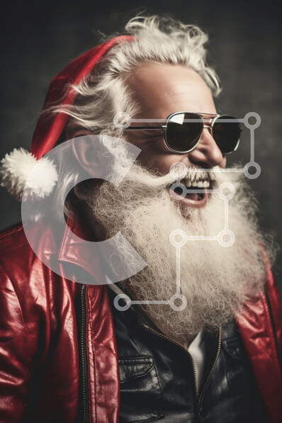 Intra Συλλεκτικό Ξύλινο Παζλ Plywood  4mm - Σύγχρονος Άγιος Βασίλης που γελά Σε Ξύλινο Κουτί - Διαστάσεις: 10x10 cm – 25 κομμάτια