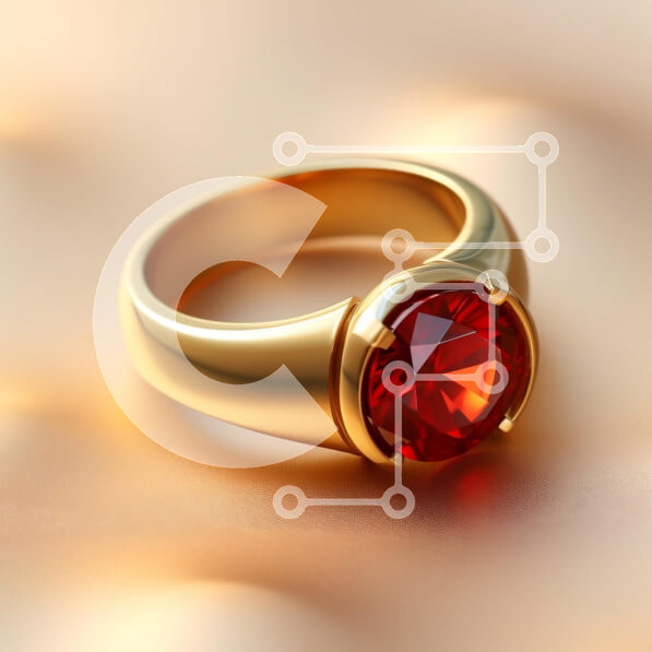 Intra Συλλεκτικό Ξύλινο Παζλ Plywood  4mm - Πολυτελές χρυσό δαχτυλίδι με κόκκινο πολύτιμο λίθο Σε Ξύλινο Κουτί - Διαστάσεις: 10x10 cm – 25 κομμάτια