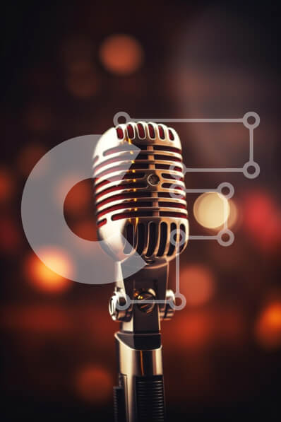 Intra Συλλεκτικό Ξύλινο Παζλ Plywood  4mm - Vintage μικρόφωνο σε ζεστό φόντο Σε Ξύλινο Κουτί - Διαστάσεις: 10x10 cm – 25 κομμάτια