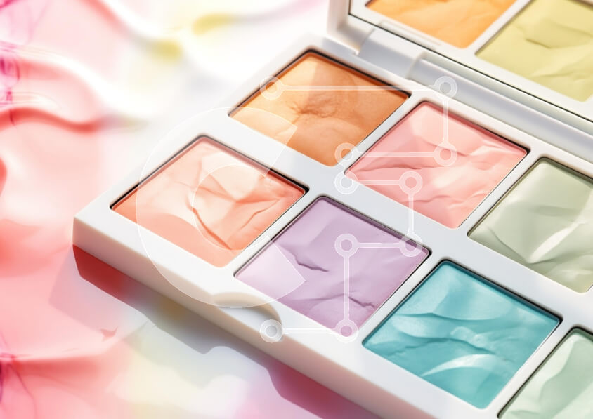 Intra Συλλεκτικό Ξύλινο Παζλ Plywood  4mm - Παλέτα μακιγιάζ παστέλ με υφές κρέμας Σε Ξύλινο Κουτί - Διαστάσεις Puzzle: 10x10 cm – 25 κομμάτια