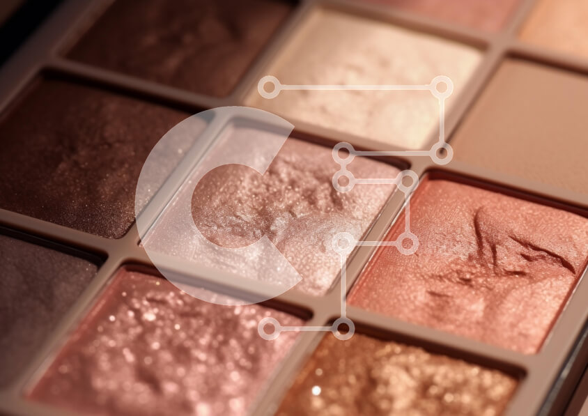 Intra Συλλεκτικό Ξύλινο Παζλ Plywood  4mm - Κοντινό πλάνο μιας παλέτας σκιών ματιών Σε Ξύλινο Κουτί - Διαστάσεις Puzzle: 10x10 cm – 25 κομμάτια