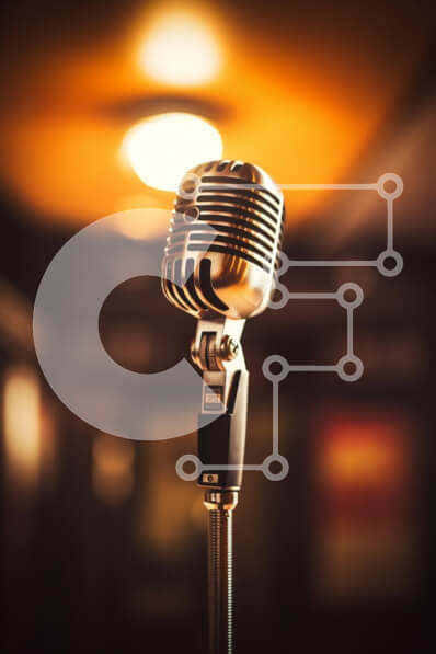 Intra Συλλεκτικό Ξύλινο Παζλ Plywood  4mm - Vintage μικρόφωνο με ζεστό φωτισμό φόντου Σε Ξύλινο Κουτί - Διαστάσεις: 10x10 cm – 25 κομμάτια