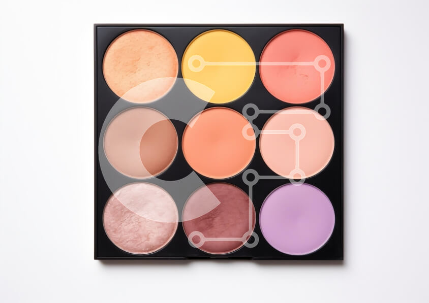 Intra Συλλεκτικό Ξύλινο Παζλ Plywood  4mm - Παλέτα Μακιγιάζ με Κρεμ Αποχρώσεις Σε Ξύλινο Κουτί - Διαστάσεις Puzzle: 10x10 cm – 25 κομμάτια