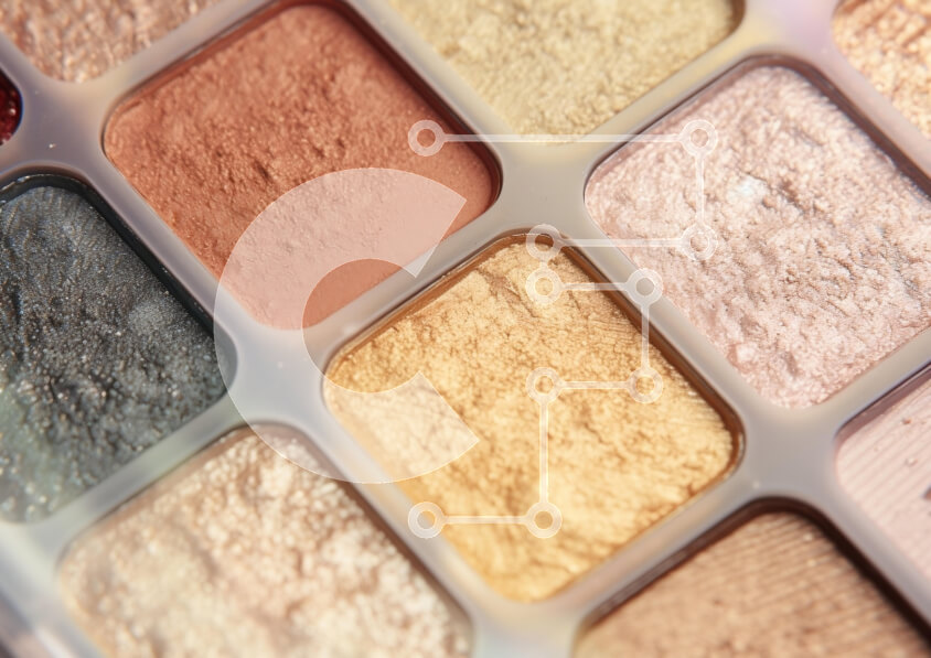 Intra Συλλεκτικό Ξύλινο Παζλ Plywood  4mm - Κοντινό πλάνο μιας παλέτας μακιγιάζ με διάφορες σκιές ματιών Σε Ξύλινο Κουτί - Διαστάσεις Puzzle: 10x10 cm – 25 κομμάτια