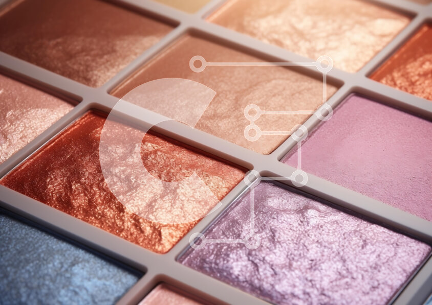 Intra Συλλεκτικό Ξύλινο Παζλ Plywood  4mm - Κοντινό πλάνο της Shimmering Eyeshadow Palette Σε Ξύλινο Κουτί - Διαστάσεις Puzzle: 10x10 cm – 25 κομμάτια
