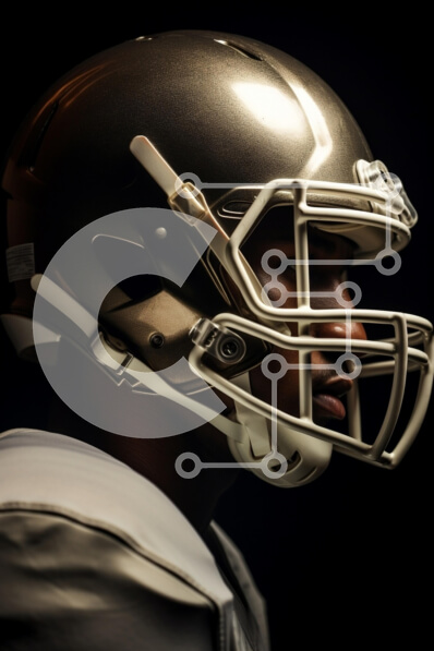 Intra Συλλεκτικό Ξύλινο Παζλ Plywood  4mm - Άποψη προφίλ ενός ποδοσφαιριστή με χρυσό κράνος Σε Ξύλινο Κουτί - Διαστάσεις Puzzle: 10x10 cm – 25 κομμάτια