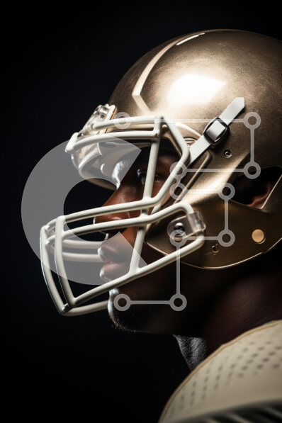 Intra Συλλεκτικό Ξύλινο Παζλ Plywood  4mm - Προφίλ ενός ποδοσφαιριστή με χρυσό κράνος Σε Ξύλινο Κουτί - Διαστάσεις Puzzle: 10x10 cm – 25 κομμάτια