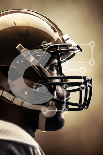 Intra Συλλεκτικό Ξύλινο Παζλ Plywood  4mm - Ποδοσφαιριστής στο προφίλ με κράνος Σε Ξύλινο Κουτί - Διαστάσεις Puzzle: 10x10 cm – 25 κομμάτια