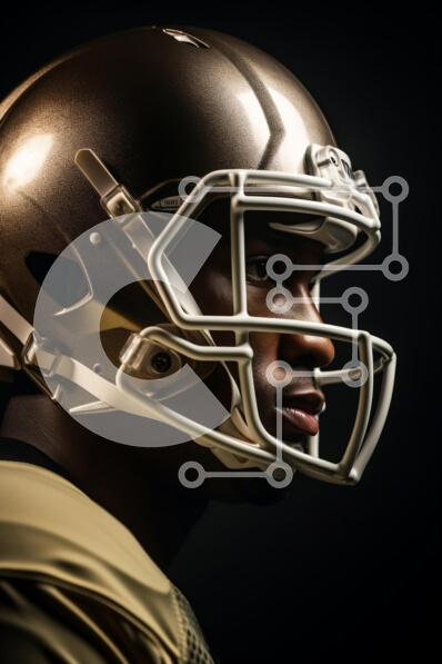 Intra Συλλεκτικό Ξύλινο Παζλ Plywood  4mm - Ποδοσφαιριστής με χρυσό κράνος Σε Ξύλινο Κουτί - Διαστάσεις Puzzle: 10x10 cm – 25 κομμάτια