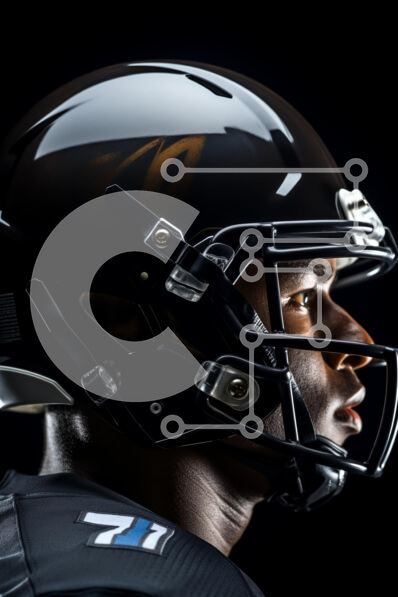 Intra Συλλεκτικό Ξύλινο Παζλ Plywood  4mm - Ποδοσφαιριστής με μαύρο κράνος και φανέλα Σε Ξύλινο Κουτί - Διαστάσεις Puzzle: 10x10 cm – 25 κομμάτια