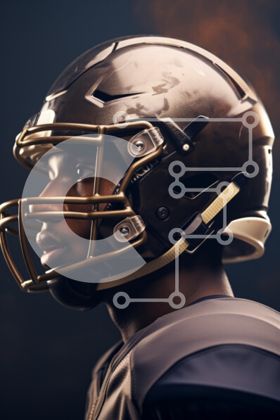 Intra Συλλεκτικό Ξύλινο Παζλ Plywood  4mm - Ποδοσφαιριστής με φουτουριστικό κράνος Σε Ξύλινο Κουτί - Διαστάσεις Puzzle: 10x10 cm – 25 κομμάτια