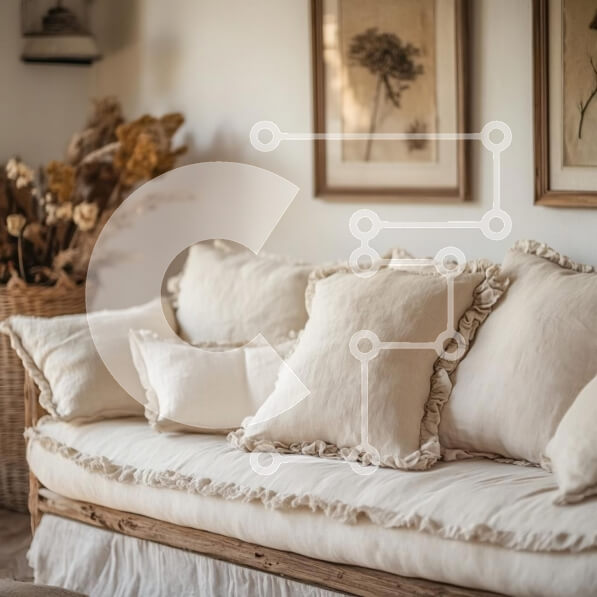 Intra Συλλεκτικό Ξύλινο Παζλ Plywood  4mm - Άνετο σαλόνι με βελούδινο καναπέ και αποξηραμένα λουλούδια Σε Ξύλινο Κουτί - Διαστάσεις Puzzle: 10x10 cm – 25 κομμάτια