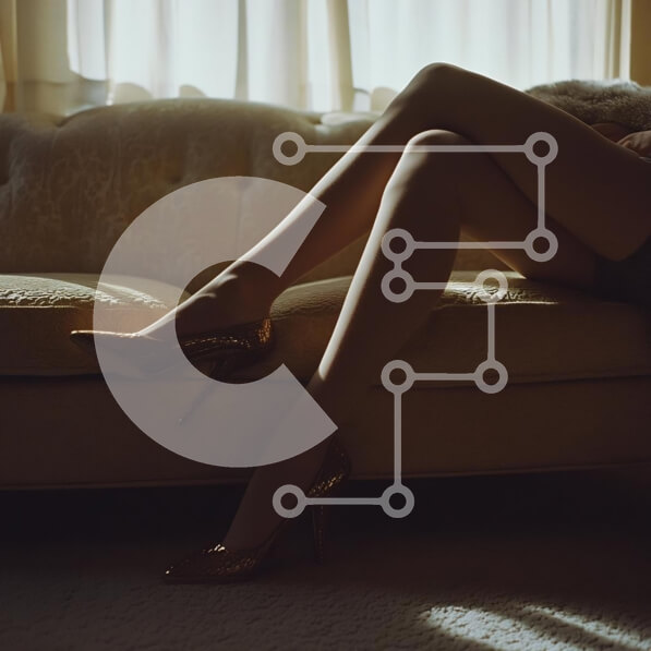 Σετ των 2 Intra Συλλεκτικό Ξύλινο Παζλ Plywood  4mm - Κομψά πόδια με χρυσά ψηλοτάκουνα στον καναπέ Σε Ξύλινο Κουτί - Διαστάσεις: 10x10 cm – 25 κομμάτια