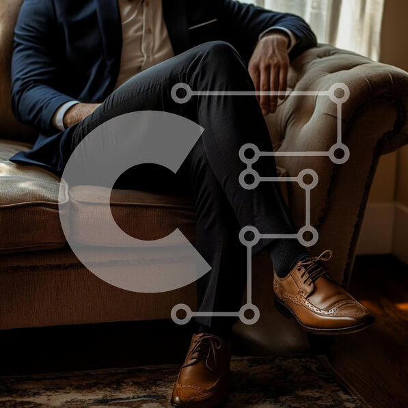 Intra Συλλεκτικό Ξύλινο Παζλ Plywood  4mm - Καλοντυμένος άντρας σε κομψό εσωτερικό Σε Ξύλινο Κουτί - Διαστάσεις Puzzle: 10x10 cm – 25 κομμάτια