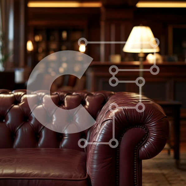 Intra Συλλεκτικό Ξύλινο Παζλ Plywood  4mm - Δερμάτινος καναπές μπορντό σε κομψό εσωτερικό Σε Ξύλινο Κουτί - Διαστάσεις Puzzle: 10x10 cm – 25 κομμάτια