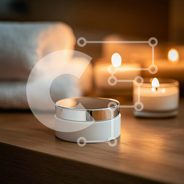 Σετ των 2 Intra Συλλεκτικό Ξύλινο Παζλ Plywood  4mm - Μοντέρνο προϊόν περιποίησης δέρματος σε περιβάλλον που μοιάζει με σπα Σε Ξύλινο Κουτί - Διαστάσεις: 10x10 cm – 25 κομμάτια