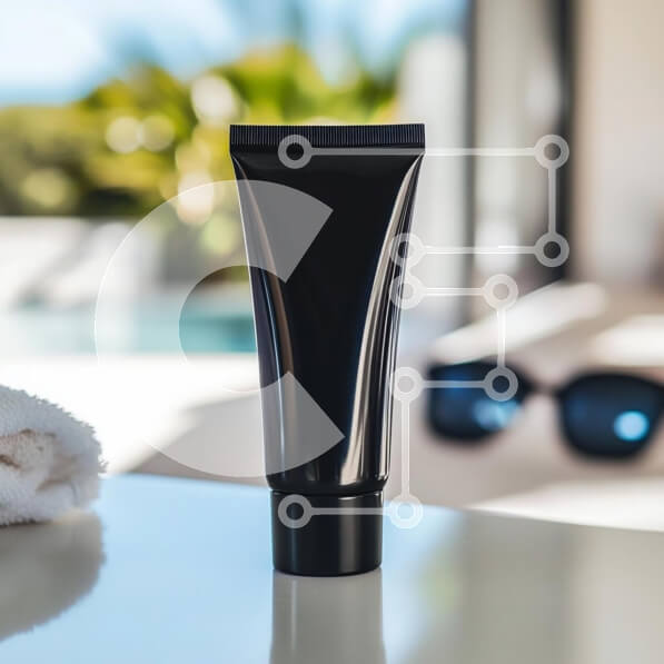 Σετ των 2 Intra Συλλεκτικό Ξύλινο Παζλ Plywood  4mm - Μαύρο Cosmetic Tube δίπλα στην πισίνα Σε Ξύλινο Κουτί - Διαστάσεις: 10x10 cm – 25 κομμάτια