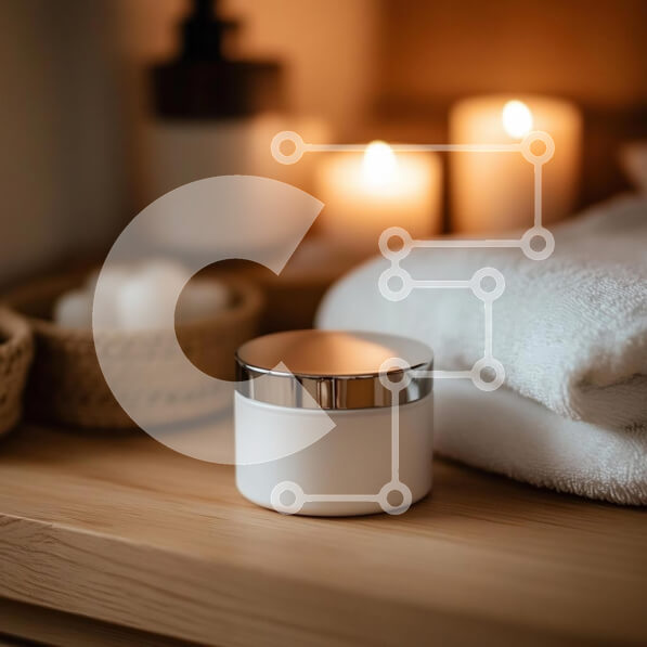 Σετ των 2 Intra Συλλεκτικό Ξύλινο Παζλ Plywood  4mm - Γαλήνια σκηνή μπάνιου με βάζο κρέμας και κεριά Σε Ξύλινο Κουτί - Διαστάσεις: 10x10 cm – 25 κομμάτια