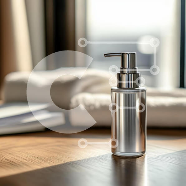 Σετ των 2 Intra Συλλεκτικό Ξύλινο Παζλ Plywood  4mm - Κομψό μπουκάλι αντλίας σε περιβάλλον που μοιάζει με σπα Σε Ξύλινο Κουτί - Διαστάσεις: 10x10 cm – 25 κομμάτια