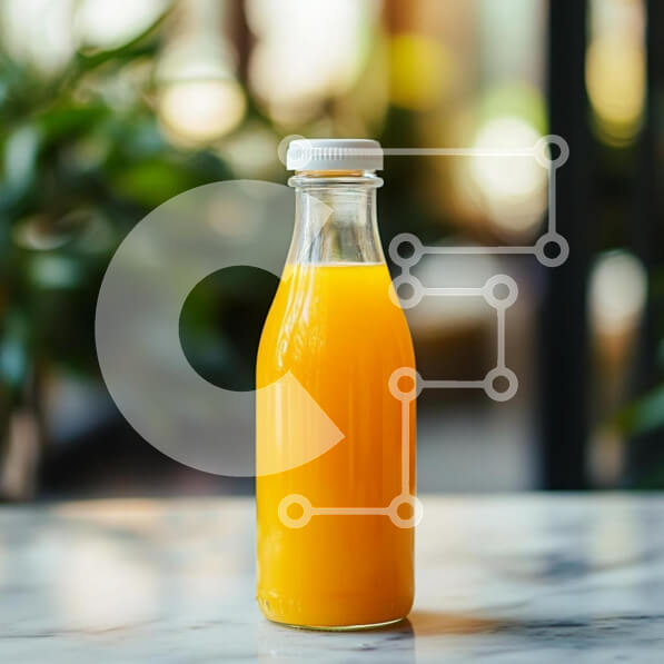 Σετ των 2 Intra Συλλεκτικό Ξύλινο Παζλ Plywood  4mm - Γυάλινο μπουκάλι φρέσκο ​​χυμό πορτοκαλιού Σε Ξύλινο Κουτί - Διαστάσεις: 10x10 cm – 25 κομμάτια