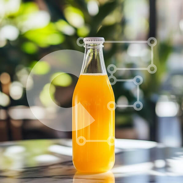 Σετ των 2 Intra Συλλεκτικό Ξύλινο Παζλ Plywood  4mm - Δροσιστικό ρόφημα πορτοκαλιού σε γυάλινο μπουκάλι Σε Ξύλινο Κουτί - Διαστάσεις: 10x10 cm – 25 κομμάτια