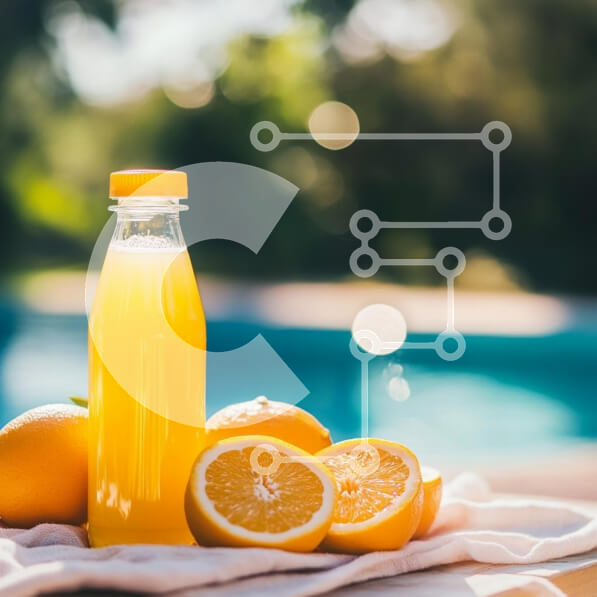 Σετ των 2 Intra Συλλεκτικό Ξύλινο Παζλ Plywood  4mm - Δροσιστικός χυμός πορτοκαλιού με φρέσκα πορτοκάλια Σε Ξύλινο Κουτί - Διαστάσεις: 10x10 cm – 25 κομμάτια