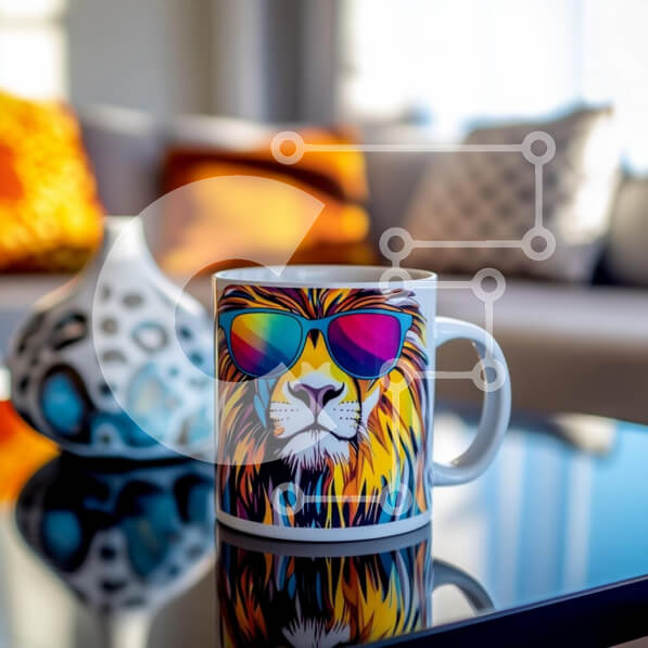 Intra Συλλεκτικό Ξύλινο Παζλ Plywood  4mm - Ζωντανή κούπα λιονταριού σε ένα άνετο σαλόνι Σε Ξύλινο Κουτί - Διαστάσεις Puzzle: 10x10 cm – 25 κομμάτια