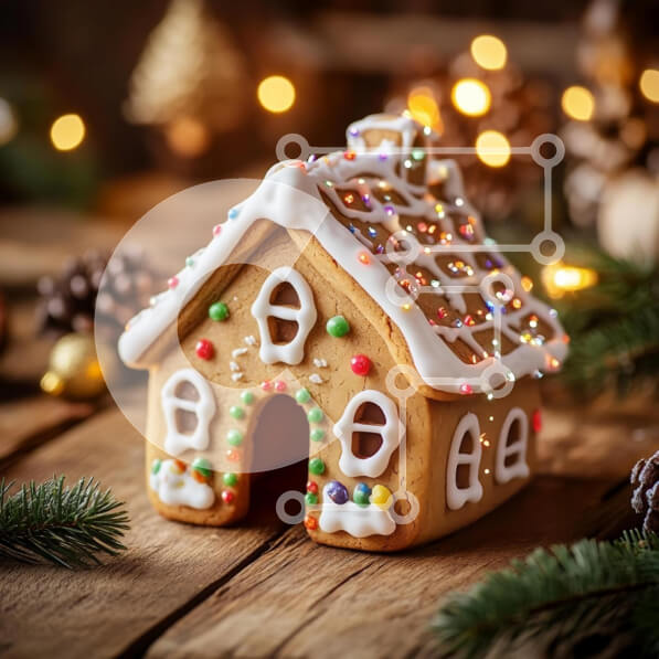 Intra Συλλεκτικό Ξύλινο Παζλ Plywood  4mm - Όμορφα διακοσμημένο σπίτι με μελόψωμο για τις γιορτές Σε Ξύλινο Κουτί - Διαστάσεις: 10x10 cm – 25 κομμάτια