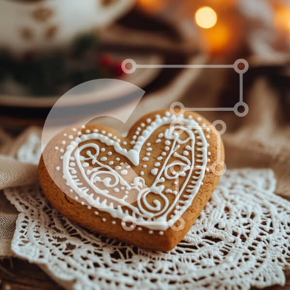 Σετ των 2 Intra Συλλεκτικό Ξύλινο Παζλ Plywood  4mm - Μπισκότο σε σχήμα καρδιάς σε δαντέλα Σε Ξύλινο Κουτί - Διαστάσεις: 10x10 cm – 25 κομμάτια