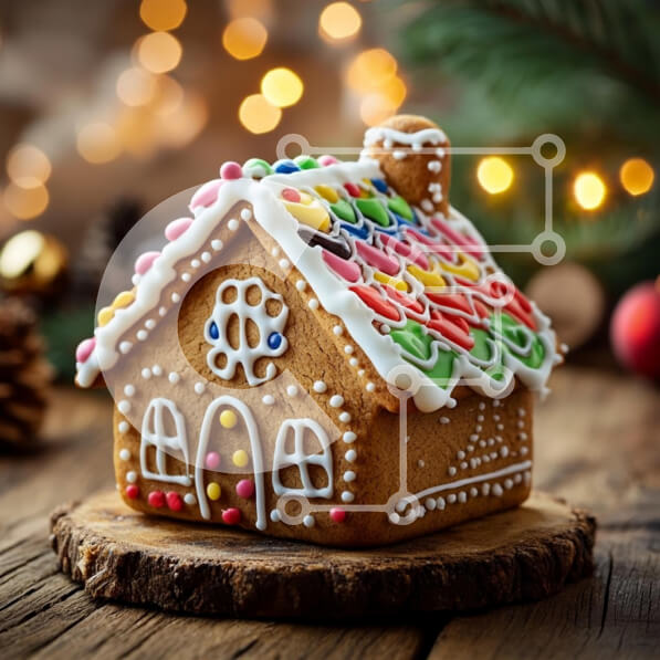 Intra Συλλεκτικό Ξύλινο Παζλ Plywood  4mm - Gingerbread House με πολύχρωμο γλάσο Σε Ξύλινο Κουτί - Διαστάσεις: 10x10 cm – 25 κομμάτια