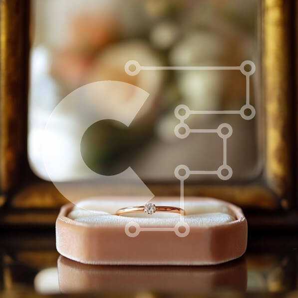 Σετ των 2 Intra Συλλεκτικό Ξύλινο Παζλ Plywood  4mm - Κομψό χρυσό δαχτυλίδι σε βελούδινο μαξιλάρι Σε Ξύλινο Κουτί - Διαστάσεις: 10x10 cm – 25 κομμάτια