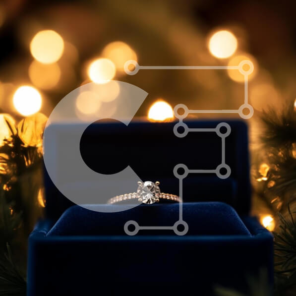 Σετ των 2 Intra Συλλεκτικό Ξύλινο Παζλ Plywood  4mm - Κομψό διαμαντένιο δαχτυλίδι σε βελούδινο κουτί Σε Ξύλινο Κουτί - Διαστάσεις: 10x10 cm – 25 κομμάτια