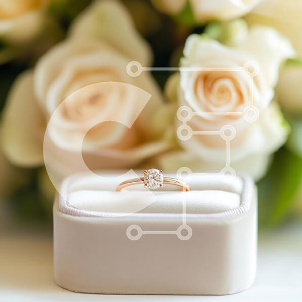 Σετ των 2 Intra Συλλεκτικό Ξύλινο Παζλ Plywood  4mm - Κομψό δαχτυλίδι αρραβώνων με τριαντάφυλλα Σε Ξύλινο Κουτί - Διαστάσεις: 10x10 cm – 25 κομμάτια