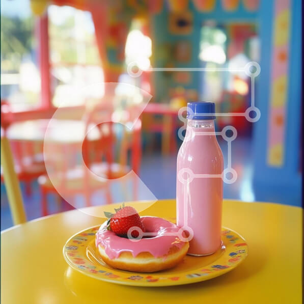 Σετ των 2 Intra Συλλεκτικό Ξύλινο Παζλ Plywood  4mm - Πολύχρωμο ζαχαροπλαστείο και ποτό σε ένα χαρούμενο σκηνικό Σε Ξύλινο Κουτί - Διαστάσεις: 10x10 cm – 25 κομμάτια