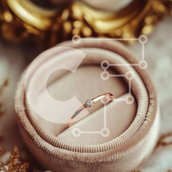 Σετ των 2 Intra Συλλεκτικό Ξύλινο Παζλ Plywood  4mm - Κομψό ροζ χρυσό δαχτυλίδι σε βελούδινο κουτί Σε Ξύλινο Κουτί - Διαστάσεις: 10x10 cm – 25 κομμάτια