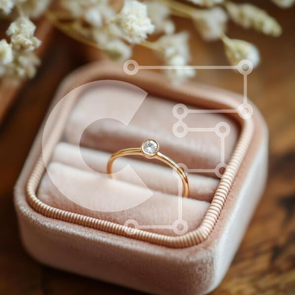 Σετ των 2 Intra Συλλεκτικό Ξύλινο Παζλ Plywood  4mm - Κομψό χρυσό δαχτυλίδι σε βελούδινο κουτί Σε Ξύλινο Κουτί - Διαστάσεις: 10x10 cm – 25 κομμάτια