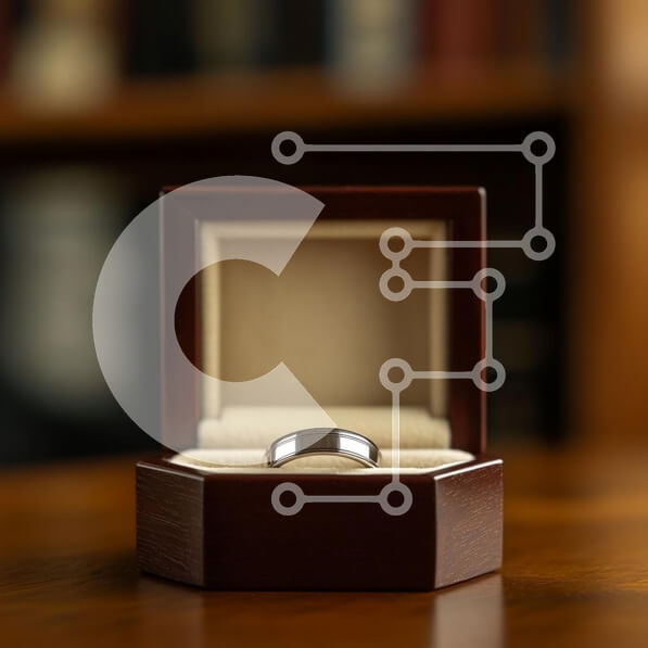 Intra Συλλεκτικό Ξύλινο Παζλ Plywood  4mm - Ασημένιο δαχτυλίδι σε κουτί κοσμημάτων Σε Ξύλινο Κουτί - Διαστάσεις: 10x10 cm – 25 κομμάτια