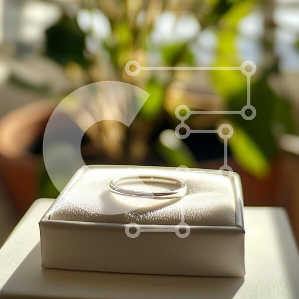 Intra Συλλεκτικό Ξύλινο Παζλ Plywood  4mm - Ασημένιο δαχτυλίδι στην οθόνη Σε Ξύλινο Κουτί - Διαστάσεις: 10x10 cm – 25 κομμάτια