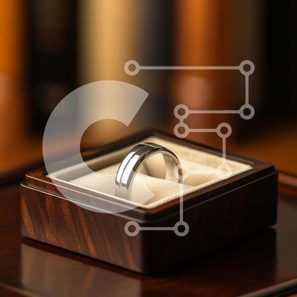 Intra Συλλεκτικό Ξύλινο Παζλ Plywood  4mm - Κομψό μεταλλικό δαχτυλίδι σε Ξύλινη κοσμηματοθήκη Σε Ξύλινο Κουτί - Διαστάσεις: 10x10 cm – 25 κομμάτια