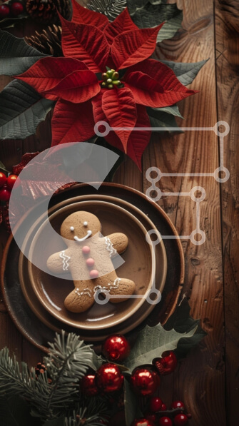 Intra Συλλεκτικό Ξύλινο Παζλ Plywood  4mm - Εορταστική σύνθεση μπισκότων με μελόψωμο Σε Ξύλινο Κουτί - Διαστάσεις: 10x10 cm – 25 κομμάτια