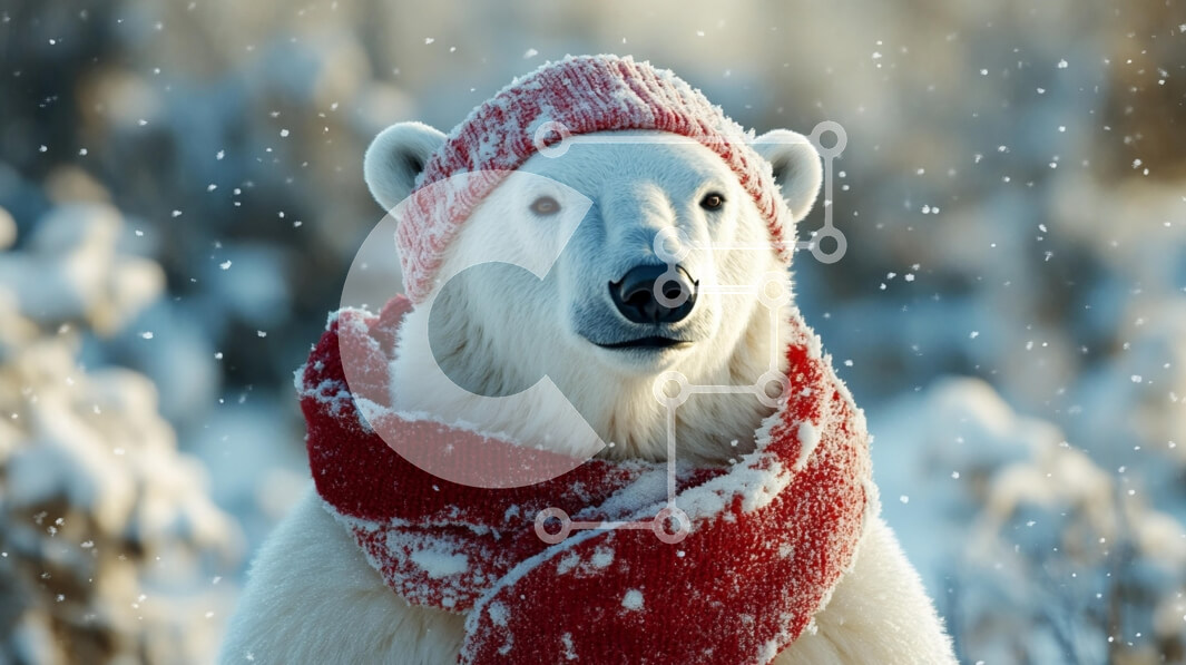 Σετ των 2 Intra Συλλεκτικό Ξύλινο Παζλ Plywood  4mm - Πολική αρκούδα με χειμερινή ενδυμασία Σε Ξύλινο Κουτί - Διαστάσεις: 10x10 cm – 25 κομμάτια